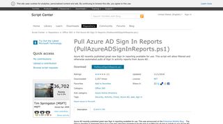 Script Pull Azure AD Sign In Reports (PullAzureADSignInReports.ps1)