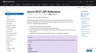 Azure REST API Reference | Microsoft Docs