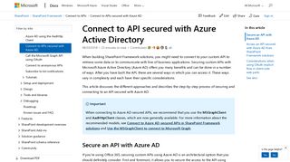 Connect to API secured with Azure Active Directory (Azure AD ...