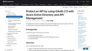 Protect an API by using OAuth 2.0 with Azure Active Directory and API ...