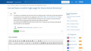 Can we have a custom login page for Azure Active Directory? - Edureka