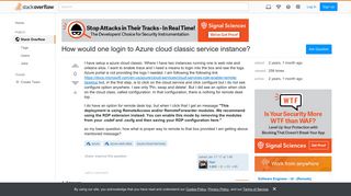 How would one login to Azure cloud classic service instance ...