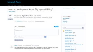 You are not eligible for an Azure subscription – Customer Feedback ...