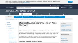 Microsoft Azure Deployments in Azure Germany | Barracuda Campus