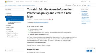 Tutorial - Edit the Azure Information Protection policy and create a new ...