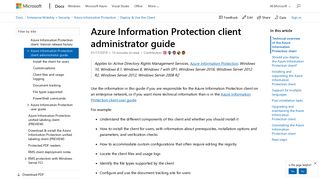 Azure Information Protection client admin guide | Microsoft Docs