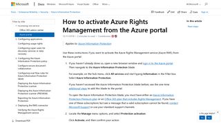 Activate Azure RMS with the Azure portal - AIP | Microsoft Docs