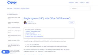 Single sign-on (SSO) with Office 365/Azure AD – Help Center