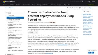 Connect classic virtual networks to Azure Resource Manager VNets ...