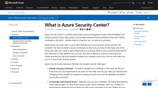 What is Azure Security Center? | Microsoft Docs