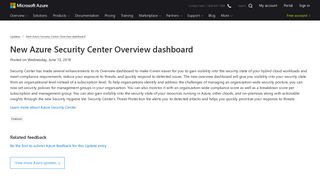 New Azure Security Center Overview dashboard | Azure updates ...