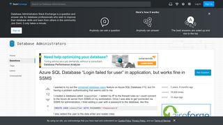 authentication - Azure SQL Database 