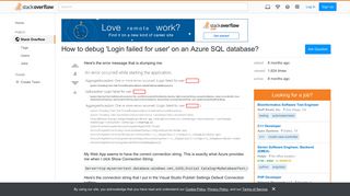 How to debug 'Login failed for user' on an Azure SQL database ...