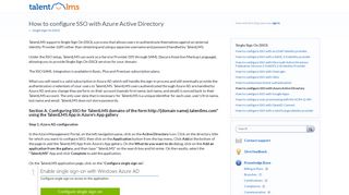 How to configure SSO with Azure Active Directory – Support ...