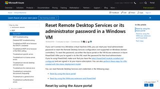 Reset Remote Desktop Services or its administrator password in a ...