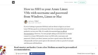 How to: SSH to your Azure Linux VMs with username and password ...