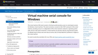Azure virtual machine serial console for Windows | Microsoft Docs