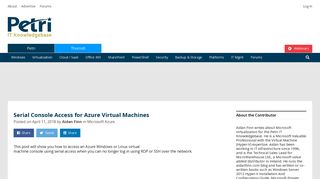 Serial Console Access for Azure Virtual Machines - Petri