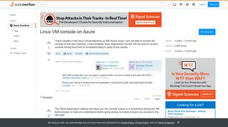 Linux VM console on Azure - Stack Overflow