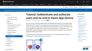 Authenticate and authorize users end-to-end - Azure App Service ...