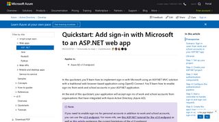 Add sign-in with Microsoft to an ASP.NET web app | Microsoft Docs