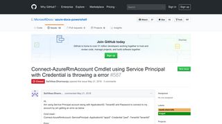Connect-AzureRmAccount Cmdlet using Service Principal with ...