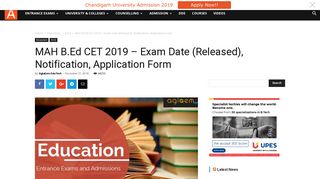 MAH B.Ed CET 2019 - Exam Date (Released), Notification, Application ...