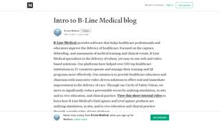 Intro to B-Line Medical blog - Medium