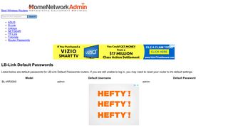 LB-Link Default Passwords - Home Network Admin