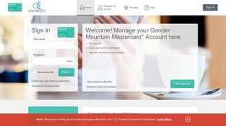Gander Mountain Mastercard® - Manage your account - Comenity