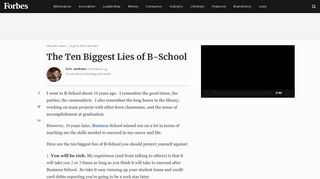 The Ten Biggest Lies of B-School - Forbes
