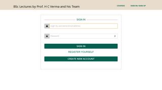 Sign In/ Sign Up - BSc Lectures by Prof. HC Verma and his Team - HC ...