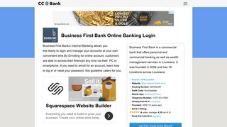 Business First Bank Online Banking Login - CC Bank