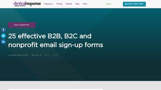 25 effective B2B, B2C and nonprofit sign-up forms | VerticalResponse