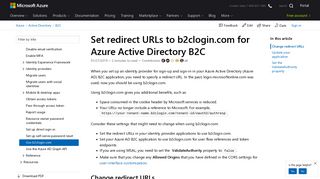 Set redirect URLs to b2clogin.com - Azure Active Directory B2C ...