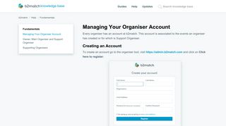 Managing Your Organiser Account – b2match