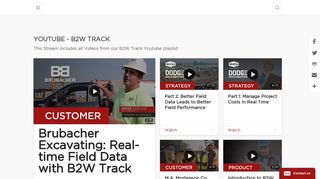 Youtube - B2W Track - B2W Software