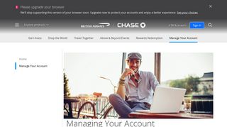 Manage Account | British Airways Credit Card | Chase.com