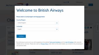 Checking in | Information | British Airways