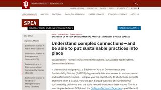 Bachelor of Arts in Environmental and Sustainability Studies (BAESS ...