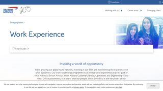 Work Experience - British Airways - Careers