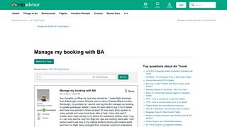 Manage my booking with BA - Air Travel Forum - TripAdvisor