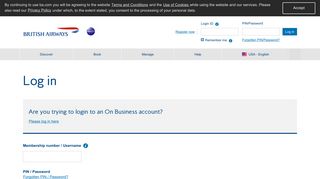 British Airways - Enter Password