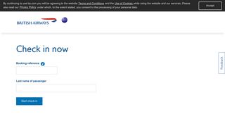 British Airways - Online Check-in