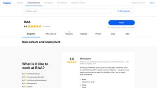 BAA Careers and Employment | Indeed.com