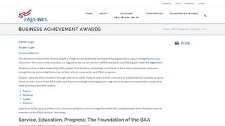 The Business Achievement Awards (BAA) Helps High School ...