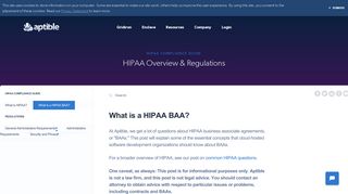 What is a HIPAA BAA? | Aptible HIPAA Compliance Guide for startups