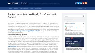 Backup as a Service (BaaS) for vCloud with Acronis | Acronis Blog