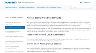 Acronis Backup Cloud Starter Guide – Ingram Micro Cloud KB
