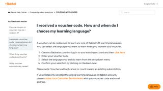 I received a voucher code. How and when do I choose my learning ...